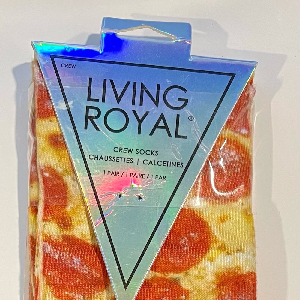 Pair of Living Royal Pepperoni Pizza Socks